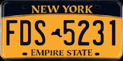 NY license plate FDS5231