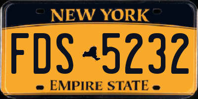 NY license plate FDS5232