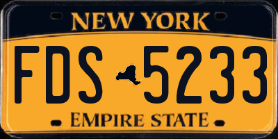 NY license plate FDS5233