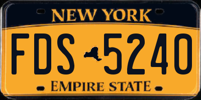 NY license plate FDS5240