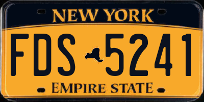 NY license plate FDS5241