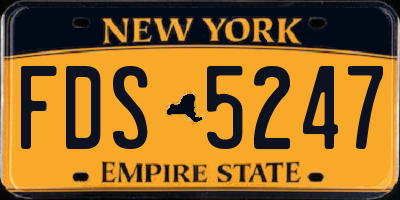 NY license plate FDS5247