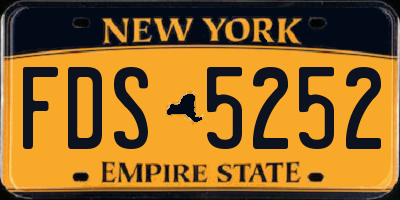 NY license plate FDS5252
