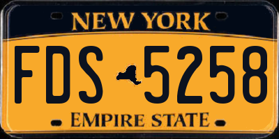 NY license plate FDS5258