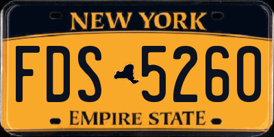 NY license plate FDS5260