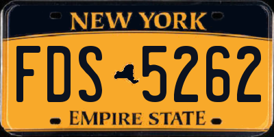 NY license plate FDS5262