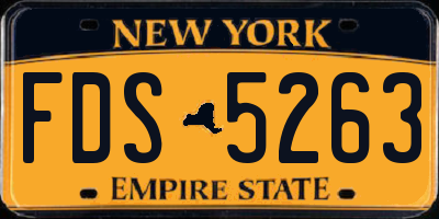 NY license plate FDS5263