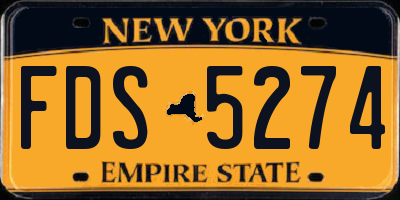 NY license plate FDS5274