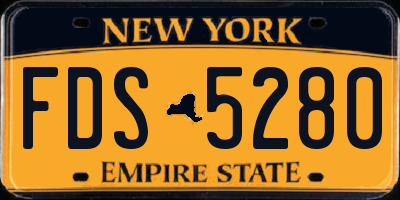 NY license plate FDS5280
