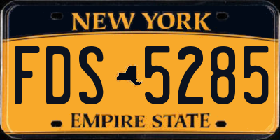 NY license plate FDS5285