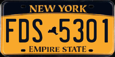 NY license plate FDS5301
