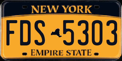 NY license plate FDS5303