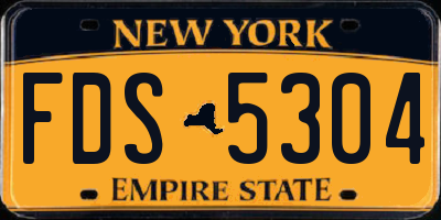 NY license plate FDS5304