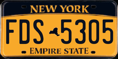 NY license plate FDS5305