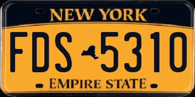 NY license plate FDS5310