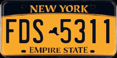 NY license plate FDS5311