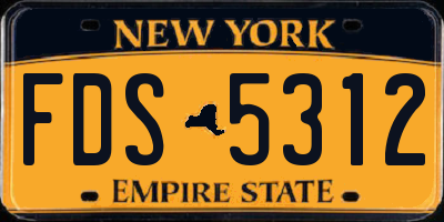 NY license plate FDS5312