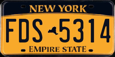 NY license plate FDS5314