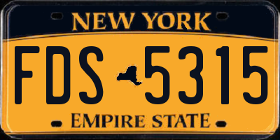 NY license plate FDS5315