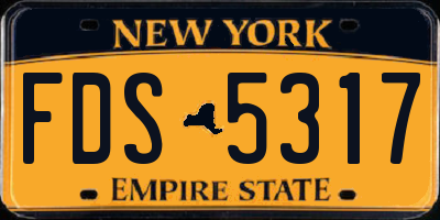 NY license plate FDS5317