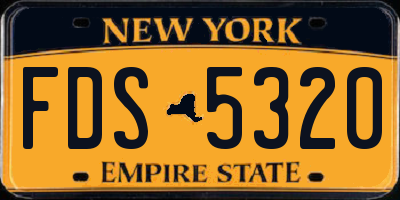 NY license plate FDS5320