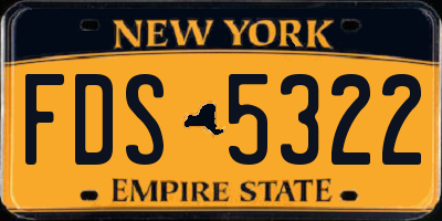 NY license plate FDS5322
