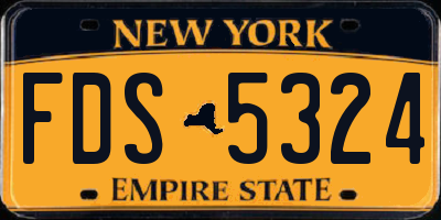 NY license plate FDS5324