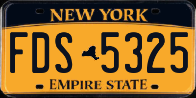 NY license plate FDS5325