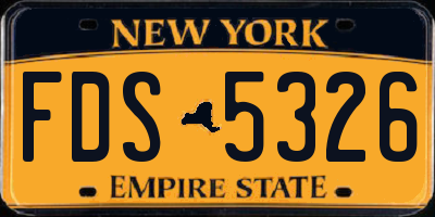 NY license plate FDS5326