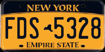 NY license plate FDS5328