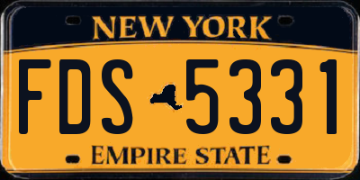 NY license plate FDS5331