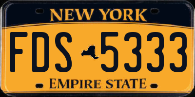 NY license plate FDS5333