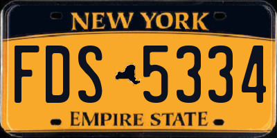 NY license plate FDS5334