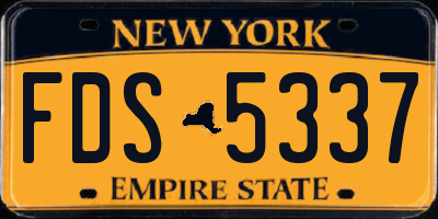 NY license plate FDS5337