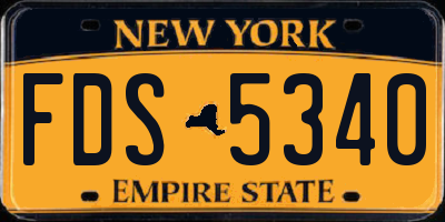 NY license plate FDS5340