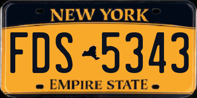 NY license plate FDS5343