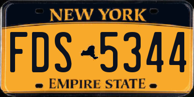 NY license plate FDS5344