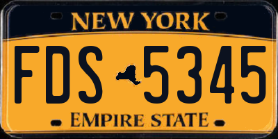 NY license plate FDS5345