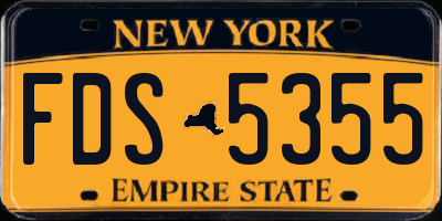 NY license plate FDS5355