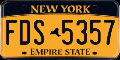 NY license plate FDS5357