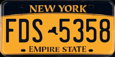 NY license plate FDS5358