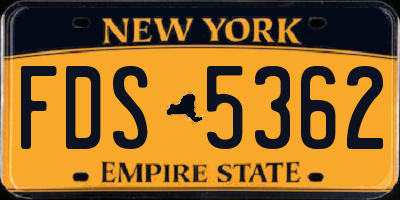 NY license plate FDS5362