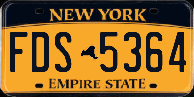 NY license plate FDS5364