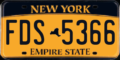 NY license plate FDS5366