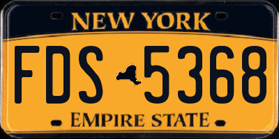 NY license plate FDS5368