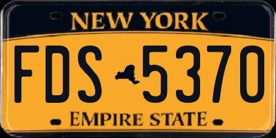 NY license plate FDS5370