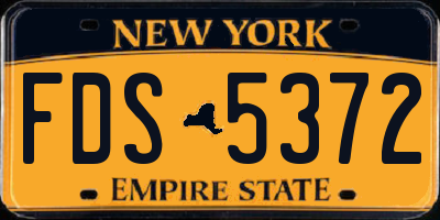 NY license plate FDS5372