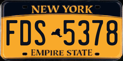 NY license plate FDS5378