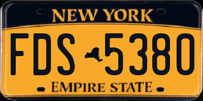 NY license plate FDS5380