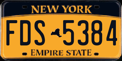 NY license plate FDS5384